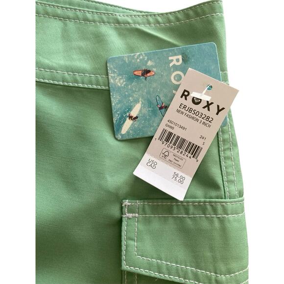 Roxy NWT Green Board Shorts Hawaii Tropical Floral Swim Surfer Size S - Picture 3 of 9